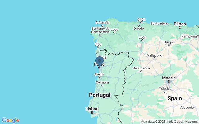 Kaart met locatie Porto